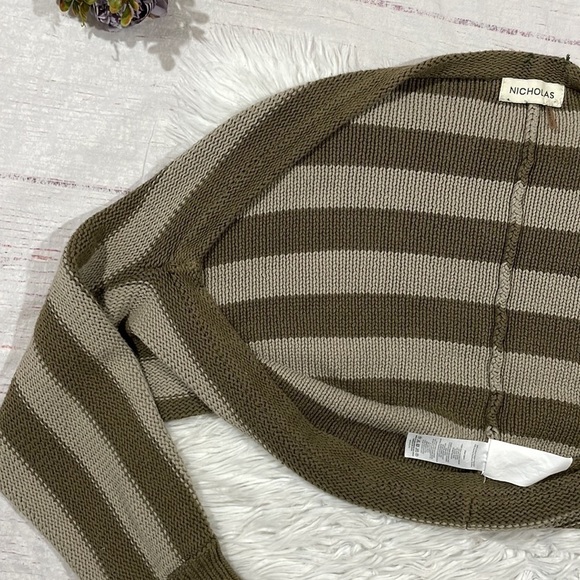 Nicholas Green Striped Knit Shrug Crop Cardigan - Picture 8 of 11